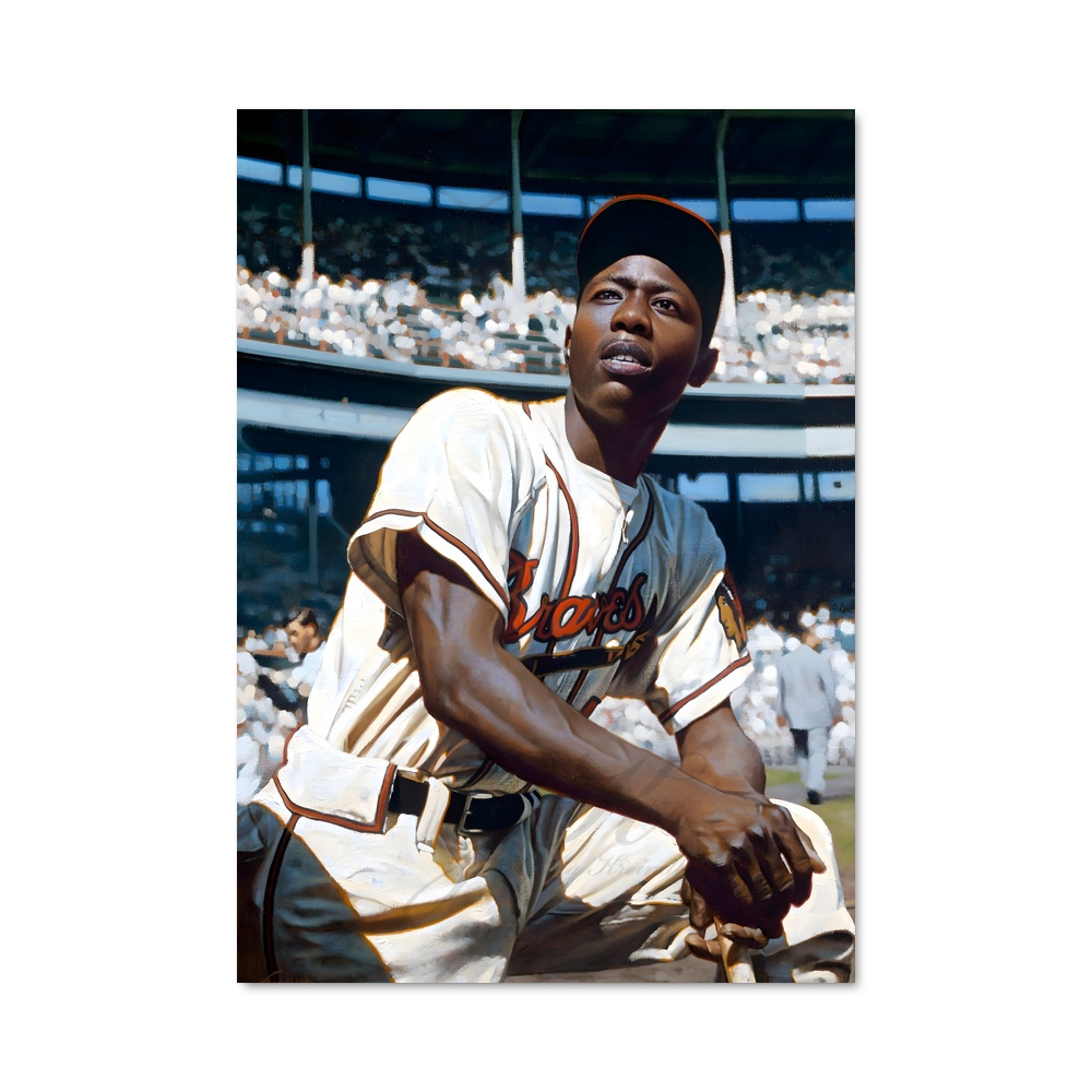 Poster Hank aaron batte